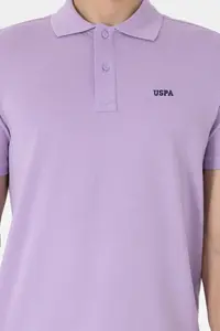 US Polo Assn. Men Regular Fit Polo Shirt Collar Lilac Basic T-Shirt - Image 6