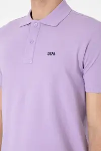 US Polo Assn. Men Regular Fit Polo Shirt Collar Lilac Basic T-Shirt - Image 7