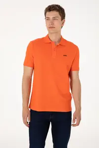 US Polo Assn. Men Regular Fit Polo Shirt Collar Pomegranate Basic T-Shirt - Image 3