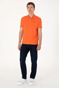 US Polo Assn. Men Regular Fit Polo Shirt Collar Pomegranate Basic T-Shirt - Image 6
