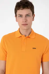 US Polo Assn. Men Regular Fit Polo Shirt Collar Orange Basic T-Shirt - Image 2