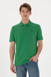 US Polo Assn. Men Regular Fit Polo Shirt Collar Green Basic T-Shirt