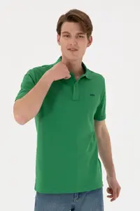 US Polo Assn. Men Regular Fit Polo Shirt Collar Green Basic T-Shirt - Image 2