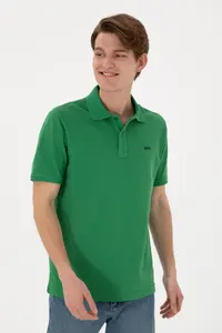 US Polo Assn. Men Regular Fit Polo Shirt Collar Green Basic T-Shirt - Image 4