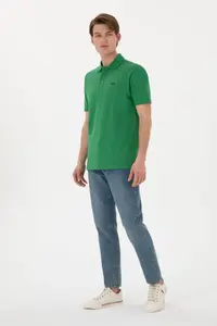 US Polo Assn. Men Regular Fit Polo Shirt Collar Green Basic T-Shirt - Image 5