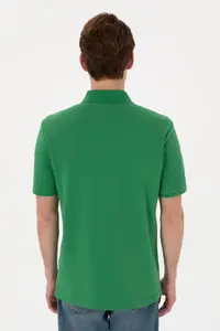 US Polo Assn. Men Regular Fit Polo Shirt Collar Green Basic T-Shirt - Image 6