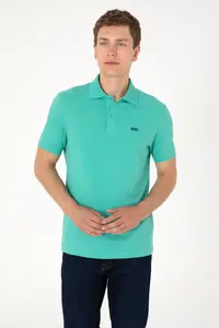 US Polo Assn. Men Polo Shirt Collar Mint Basic T-Shirt - Image 3