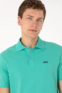 US Polo Assn. Men Polo Shirt Collar Mint Basic T-Shirt - Image 4