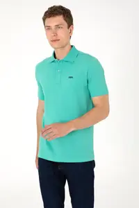 US Polo Assn. Men Polo Shirt Collar Mint Basic T-Shirt - Image 5