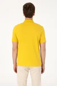 US Polo Assn. Men Regular Fit Polo Shirt Collar Yellow Basic T-Shirt - Image 7