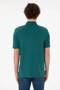 US Polo Assn. Men Regular Fit Polo Shirt Collar Dark Green Basic T-Shirt - Image 6