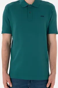 US Polo Assn. Men Regular Fit Polo Shirt Collar Dark Green Basic T-Shirt - Image 7