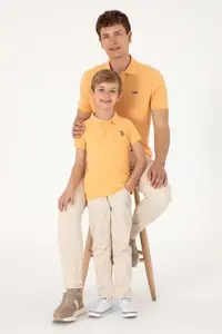 US Polo Shirt Assn. Men Regular Fit Polo Shirt Shirt Collar Orange Basic T-Shirt - Image 2