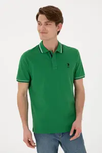 US Polo Assn. Men Regular Fit Polo Shirt Collar Green Basic T-Shirt - Image 4