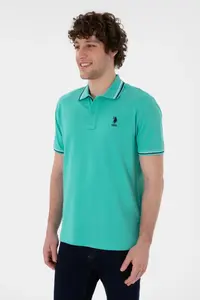 US Polo Assn. Men Regular Fit Polo Shirt Collar Mint Basic T-Shirt - Image 2