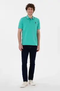 US Polo Assn. Men Regular Fit Polo Shirt Collar Mint Basic T-Shirt - Image 5