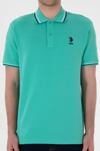 US Polo Assn. Men Regular Fit Polo Shirt Collar Mint Basic T-Shirt - Image 7