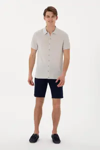 US Polo Assn. Men Regular Fit Light Gray buttoned Knitwear T-Shirt - Image 4