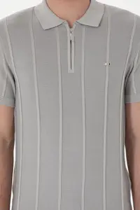 US Polo Assn. Men slim Fit Polo Shirt Collar Light Gray T-Shirt - Image 6