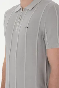 US Polo Assn. Men slim Fit Polo Shirt Collar Light Gray T-Shirt - Image 7