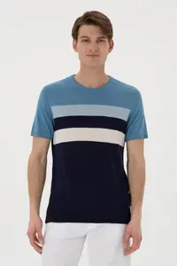 US Polo Assn. Men slim Fit Crew Neck Navy Blue T-Shirt