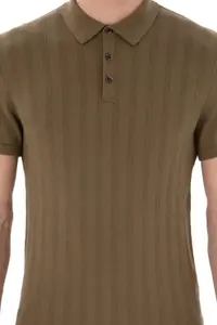 US Polo Assn. Men slim Fit Polo Shirt Collar Khaki Knitwear T-Shirt - Image 6
