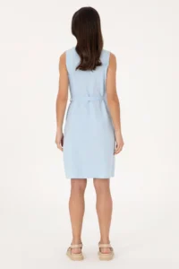 US Polo Assn. Women Light Blue Arched Mini Size Weaving Dress - Image 4