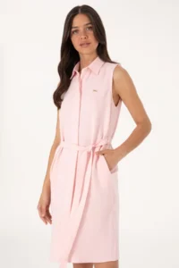US Polo Assn. Women Light Pink Arched Mini Size Weaving Dress - Image 2