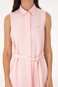 US Polo Assn. Women Light Pink Arched Mini Size Weaving Dress - Image 5