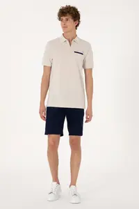 US Polo Assn. Men Regular Fit Zippered Stone T-Shirt - Image 4