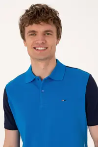 US Polo Assn. Men Regular Fit Navy Blue Polo Shirt Collar T-Shirt - Image 2