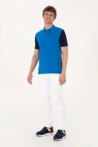 US Polo Assn. Men Regular Fit Navy Blue Polo Shirt Collar T-Shirt - Image 4