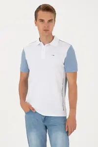 US Polo Assn. Men Regular Fit Blue Polo Shirt Collar T-Shirt
