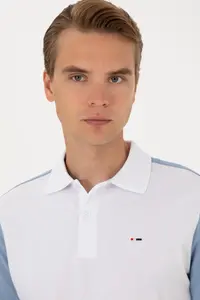 US Polo Assn. Men Regular Fit Blue Polo Shirt Collar T-Shirt - Image 2