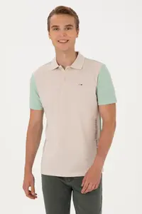 US Polo Assn. Men Regular Fit Water Green Polo Shirt Collar T-Shirt