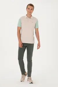 US Polo Assn. Men Regular Fit Water Green Polo Shirt Collar T-Shirt - Image 4