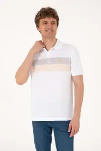 US Polo Assn. Men Regular Fit Khaki Polo Shirt Collar T-Shirt