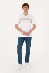 US Polo Assn. Men Regular Fit Khaki Polo Shirt Collar T-Shirt - Image 4