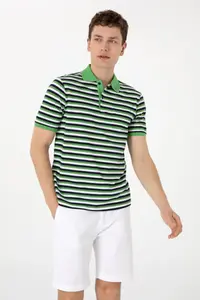 US Polo Assn. Men Regular Fit Polo Shirt Collar Green T-Shirt - Image 3