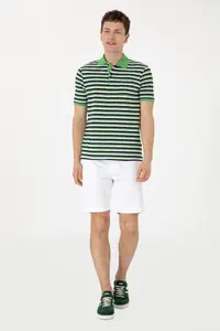 US Polo Assn. Men Regular Fit Polo Shirt Collar Green T-Shirt - Image 4