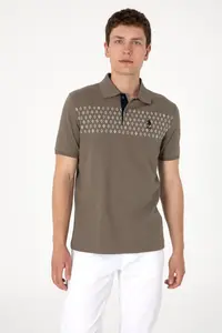 US Polo Assn. Men Regular Fit Polo Shirt Collar Mink T-Shirt