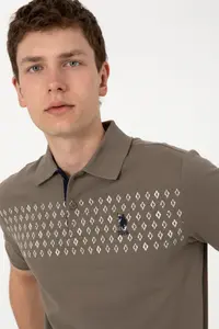 US Polo Assn. Men Regular Fit Polo Shirt Collar Mink T-Shirt - Image 2
