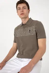 US Polo Assn. Men Regular Fit Polo Shirt Collar Mink T-Shirt - Image 3