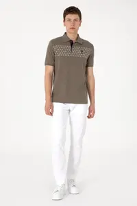 US Polo Assn. Men Regular Fit Polo Shirt Collar Mink T-Shirt - Image 4