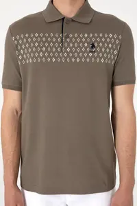 US Polo Assn. Men Regular Fit Polo Shirt Collar Mink T-Shirt - Image 6