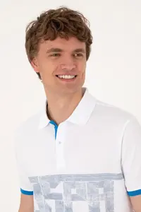 US Polo Assn. Men Regular Fit Polo Shirt Collar White T-Shirt - Image 2
