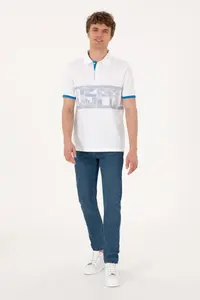 US Polo Assn. Men Regular Fit Polo Shirt Collar White T-Shirt - Image 4