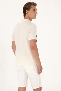 US Polo Assn. Men Regular Fit Cream Polo Shirt Collar T-Shirt - Image 5