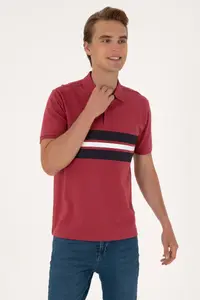 US Polo Assn. Men Regular Fit Cherry Polo Shirt Collar T-Shirt - Image 3