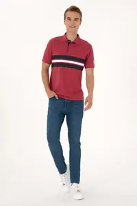 US Polo Assn. Men Regular Fit Cherry Polo Shirt Collar T-Shirt - Image 4
